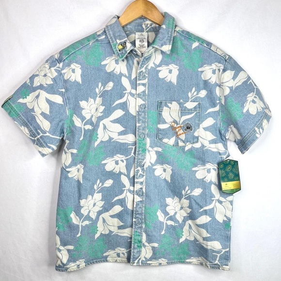 Disney Princess Tiana Prince Naveen Denim Button Down Shirt Size Medium NEW - Picture 1 of 7